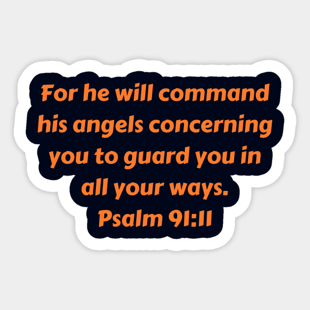 Bible Verse Psalm 91:11 Sticker by Prayingwarrior